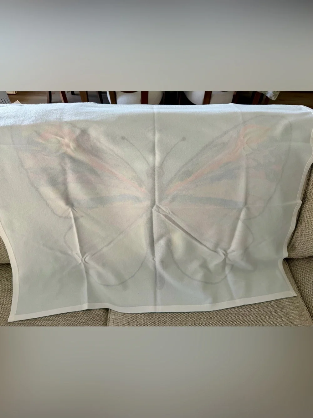Baby Butterfly Graphic flannel blanket - Light Blue